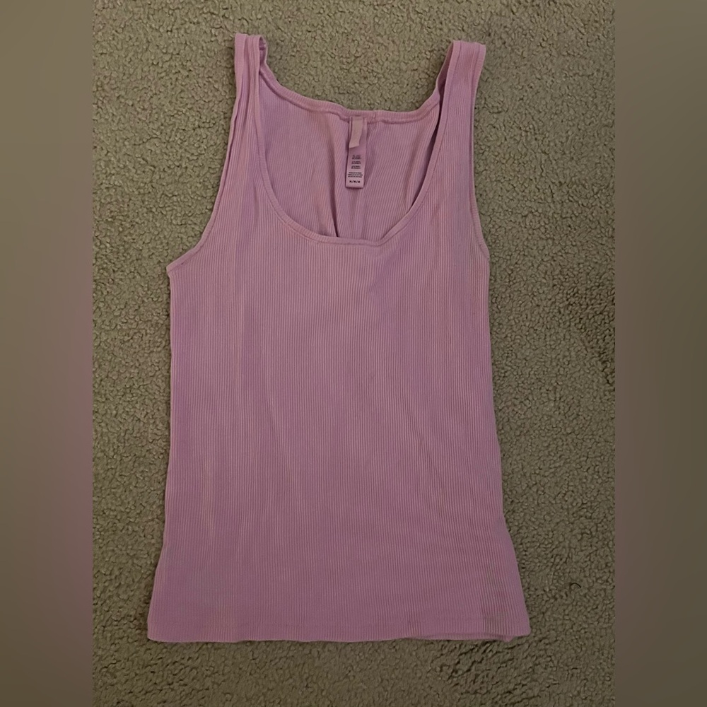 Skims Women's soft lounge purplish-Pink Ribbed Tank Top